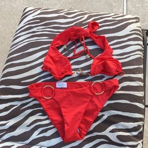 Beach Bunny Red Bikini Size Small